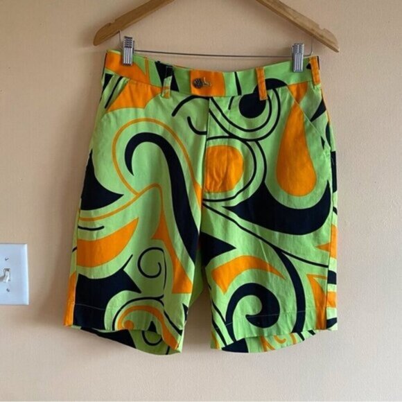 Loudmouth Shorts Mens 30 Mutlcolor Psychedelic Groovy Golf Cotton Blend Pocket - Picture 2 of 16
